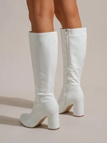 Ladies' Fashionable Party And Unique White Boots - White - View 5