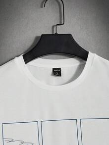 Manfinity RebelGame 男士波浪印花T恤 - 白色 - 查看 3