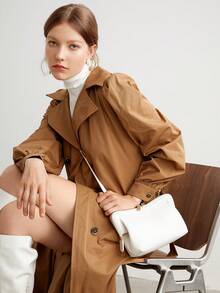 BizChic 迷你斜挎包素色簡約風格 - 白色 - 查看 12