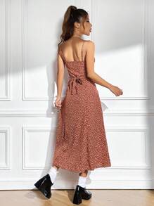 SHEIN EZwear Ditsy Floral Print Cami Dress