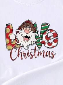 SHEIN LUNE In Giáng sinh Áo thun - trắng - Xem 3