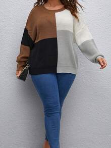 SHEIN CURVE+ Áo len Plus Size - Nhiều màu - Xem 3