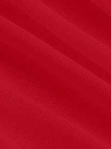 SHEIN MOD 素色褶邊寬背帶上衣 - 紅色 - 查看 4