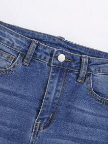 SHEIN Tween Boy Slant Pocket Jeans - Medium Wash - View 3