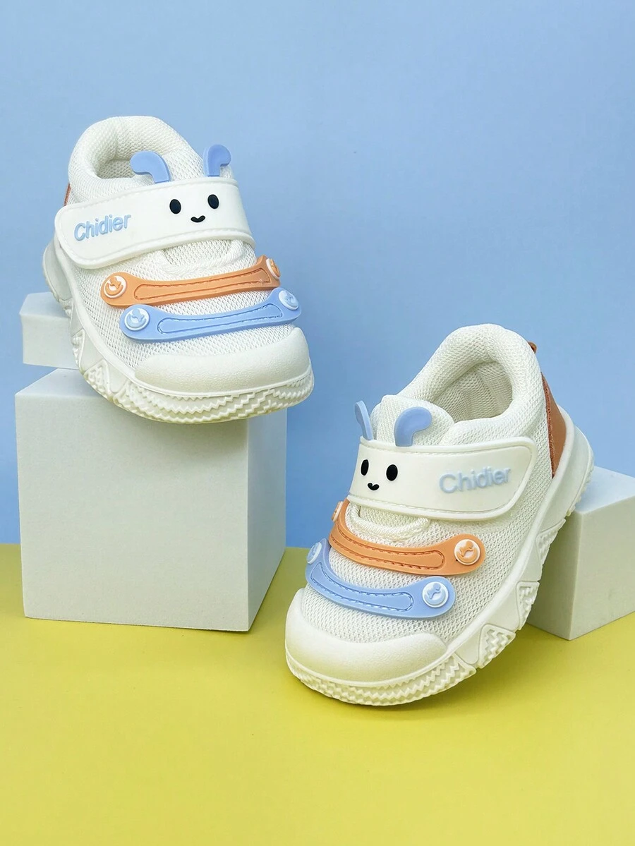 男女通用婴儿休闲运动鞋，防滑，魔术贴，户外步行鞋 - 白色 - 查看 1