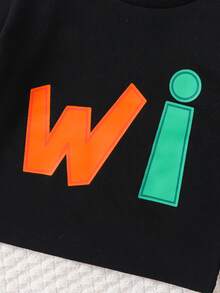 Baby Boy Letter Graphic Tee - Black - View 4