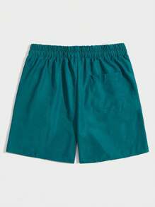 ROMWE MEN Street Life 男士指紋圖案束口短褲 - 水鴨藍 - 查看 2