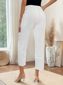 EMERY ROSE Chất rắn Vá Túi Quần - trắng - Xem 2