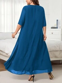 SHEIN Clasi 加大洋裝 - 寶藍色 - 查看 2