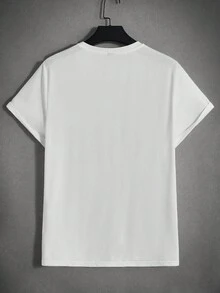 Manfinity RebelGame 男士波浪印花T恤 - 白色 - 查看 2