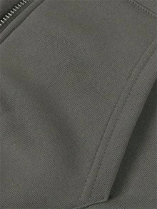 Inwoman 纯色时尚宽松街头休闲泡沫字母印花拉链长袖连帽衫女 - 灰色 - 查看 5