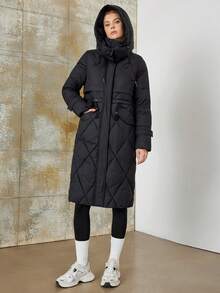 女士棉服外套 - 黑色 - 查看 6