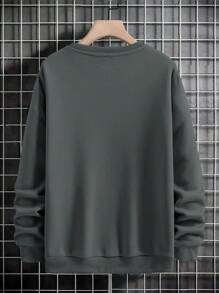 Manfinity Homme Nam Plus In tay Áo nỉ - Xám - Xem 2