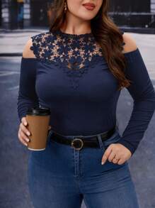 SHEIN Clasi 大碼T恤 - 藏蓝色 - 查看 1