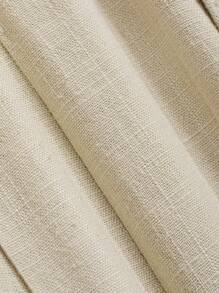 DAZY Solid Plicated Detail Wide Leg Pants - Apricot - View 5