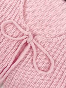 SHEIN Unity Nữ Cardigans - Màu Hồng baby - Xem 5