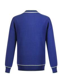 Teen Boy Contrast Trim Button Front Cardigan