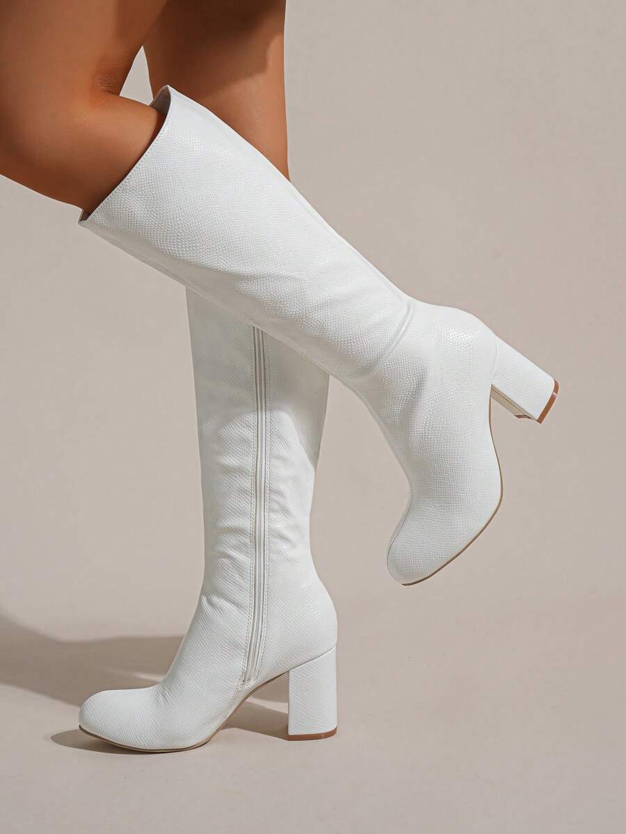 Ladies' Fashionable Party And Unique White Boots - White - View 1