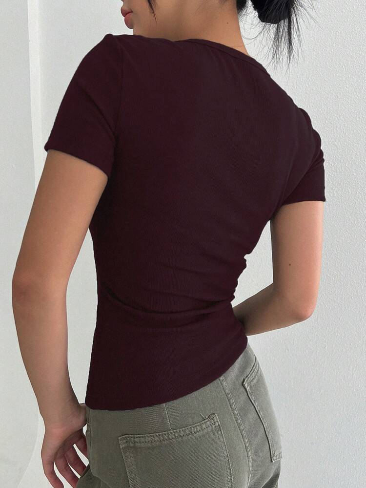 Solid Scoop Neck Tee