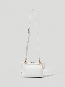 BizChic 迷你斜挎包素色簡約風格 - 白色 - 查看 6