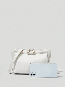 BizChic 迷你斜挎包素色簡約風格 - 白色 - 查看 8