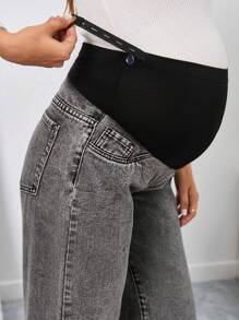 SHEIN Maternidad Jeans de pierna ancha