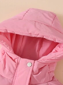 Girls Pink -padded Coat - Red - View 3