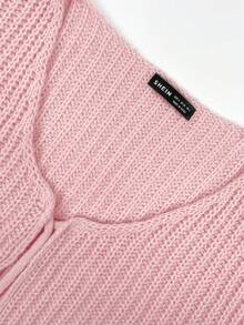 SHEIN Unity Nữ Cardigans - Màu Hồng baby - Xem 6