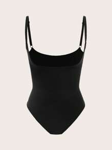 SHAPORA Chất rắn Bodysuit định hình - màu đen - Xem 4