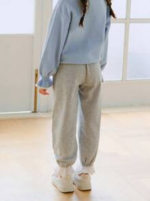 女童（小）長褲 - 淺灰色 - 查看 2