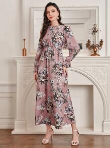 Mulvari 印花喇叭袖洋裝 - 粉色 - 查看 4