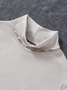 SHEIN Cô gái Cổ giả Ren Mộc nhĩ Áo phông Crop - Nhiều màu - Xem 5