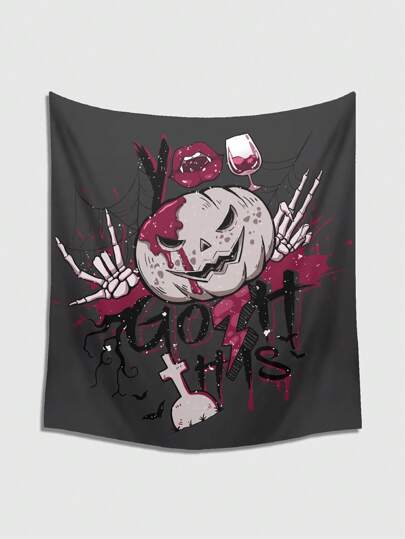 BUTTERFLY 1 pieza con slogan con patrón de Halloween Tapiz , dulce lavable Tapiz póster Colgante de pared para dormitorio estético