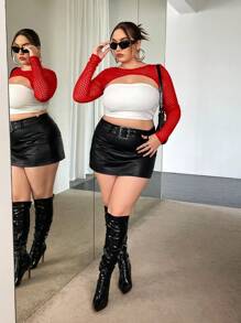 SHEIN ICON Plus Top Très Court En Résille (Sans Top Bandeau)