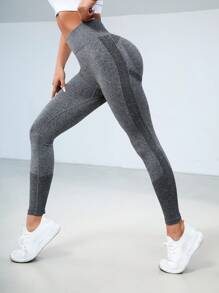 Easithlete 2pcs Seamless  High Stretch Tummy Control Sports Leggings - Multicolor - View 3