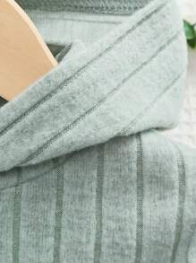 SHEIN Leap Crew 女小童刺繡卡通圖案連帽T恤洋裝 - 綠色 - 查看 3