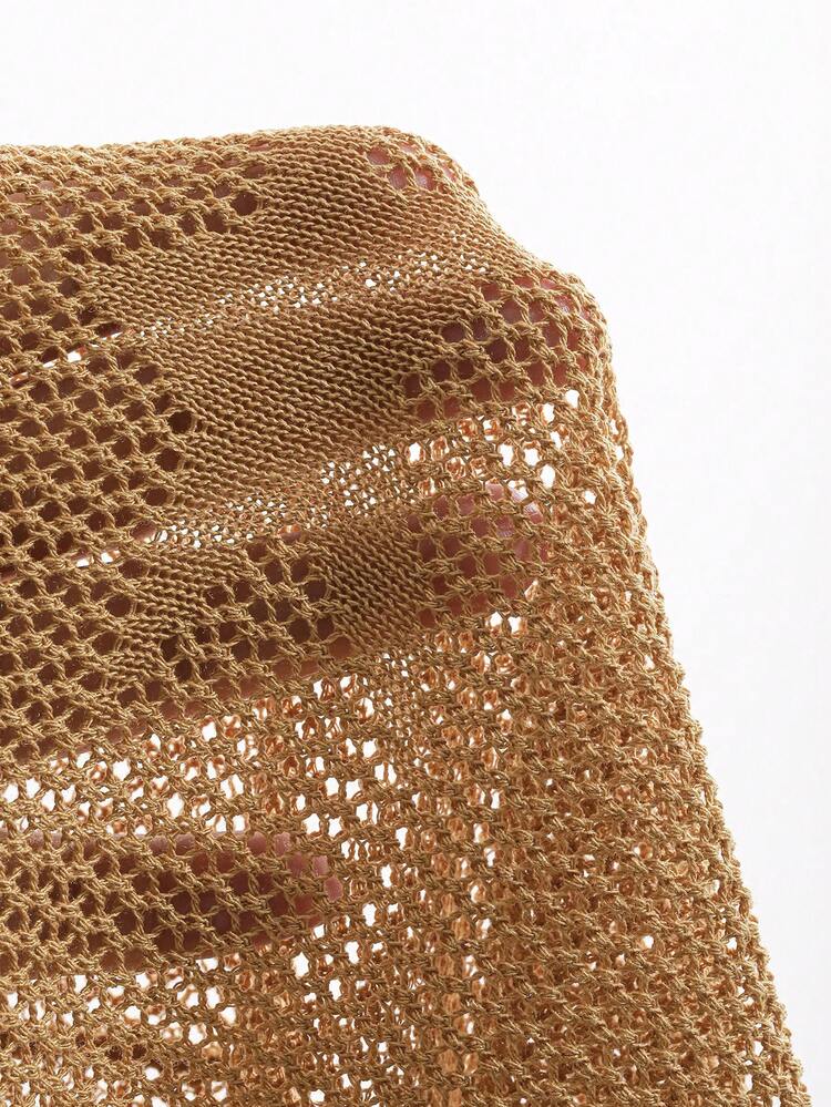 Star Pattern Drop Shoulder Sweater Y2k Sheer,Fall Clothes