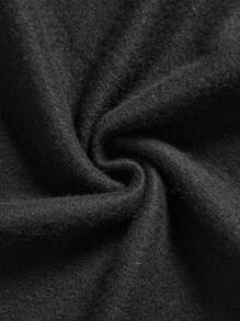 Girls 1pc Letter Graphic Thermal Lined Pullover - Black - View 5