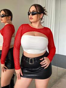 SHEIN ICON Plus Top Très Court En Résille (Sans Top Bandeau)