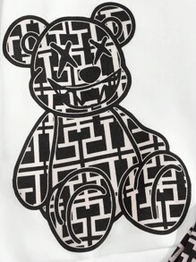 Manfinity VCAY 男士小熊印花連帽衫和褲子 - 彩色 - 查看 4