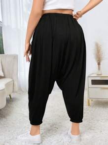 Flirla Talla grande Pantalones de entrepierna caída unicolor