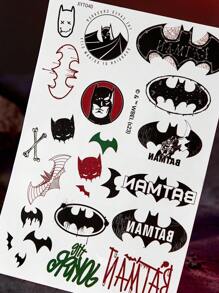 BATMAN X SHEIN 蝙蝠圖案臨時紋身貼合適的適用於日常使用
