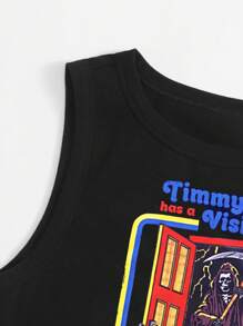 Stevenrhodes Letter Figure Graphic Tank Top - Black - View 3