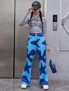 Teen Girls Star Print Flare Leg Pants - Multicolor - View 4