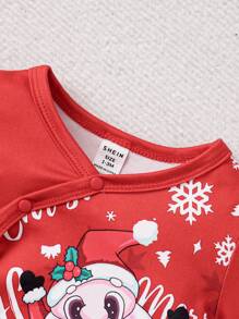 SHEIN 女婴 1 件字母图案 T 恤、2 件帽子、手套、鞋子、2 件围兜、1 条毯子、1 件连体衣和 1 条裤子 - 彩色 - 查看 7