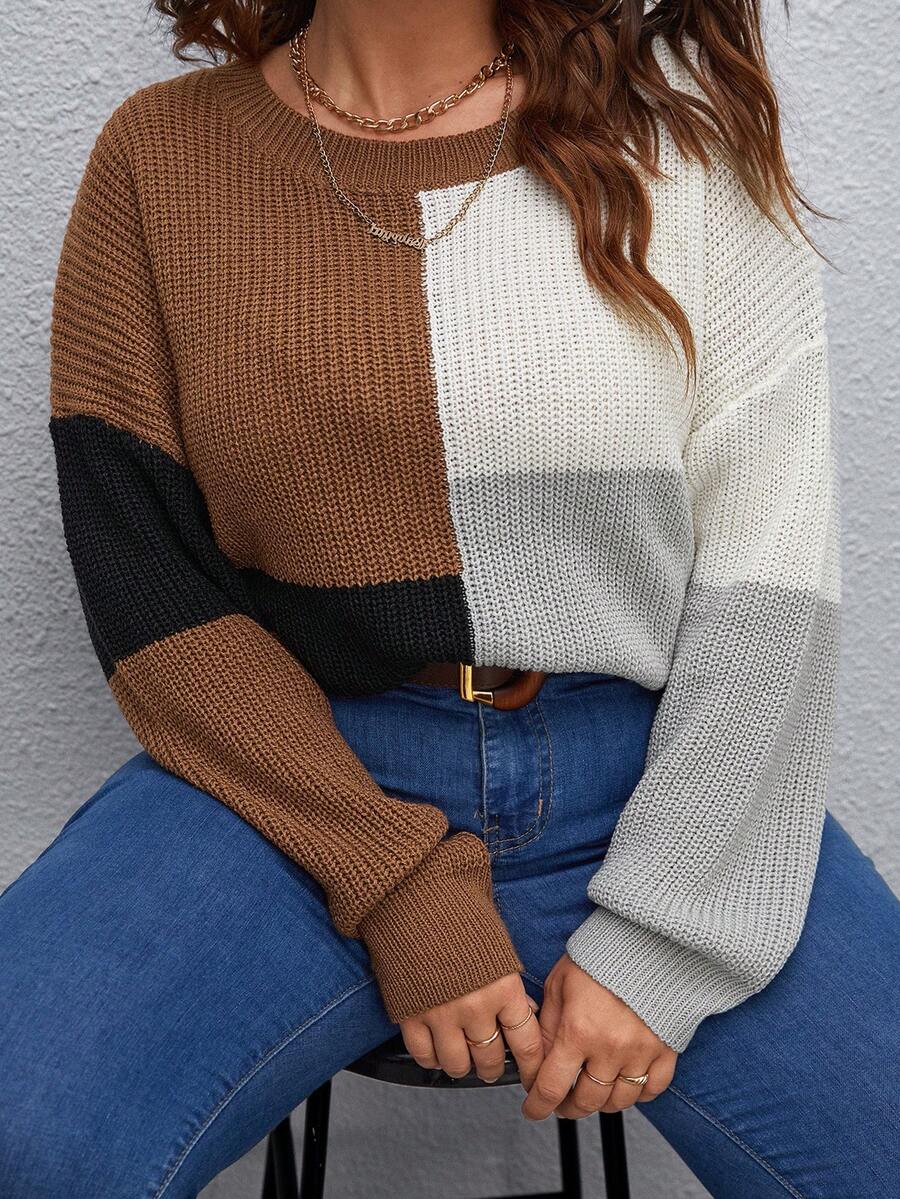 SHEIN CURVE+ Áo len Plus Size - Nhiều màu - Xem 1