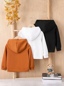 SHEIN Explorewe 男童三件套字母贴袋鼠口袋卫衣 - 彩色 - 查看 2