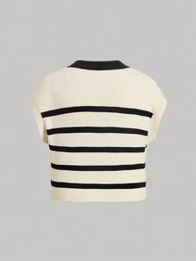 SHEIN MOD Hơn Mẫu sọc Knit ngọn - Nhiều màu - Xem 2