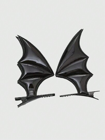 Goth 1pair Women Bat Wing Design Hair Clip Street Claw Clips Hair Claws Hair Barrettes, Halloween