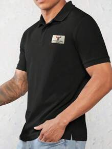 Manfinity Sport Corelite Nam In Động vật Thể thao Áo polo - màu đen - Xem 4